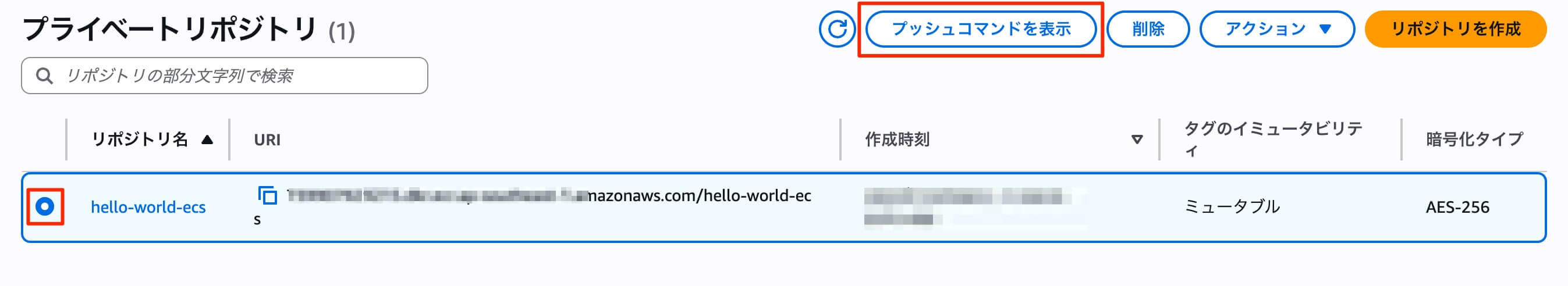 プッシュコマンドを表示